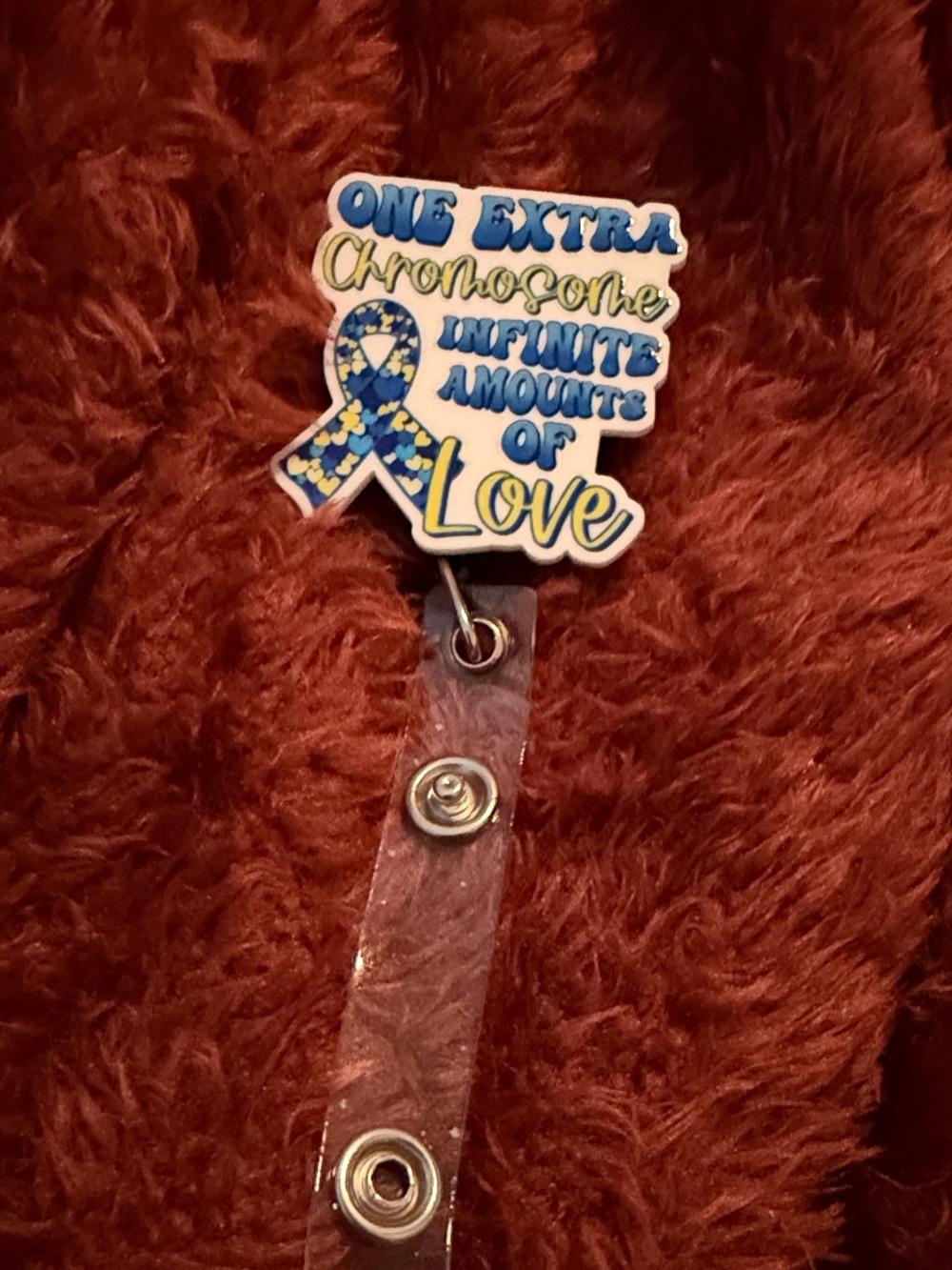Awareness Ribbon Badge Reel – Blue and Yellow